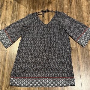 BOBEAU Black and Red Patterned Dress